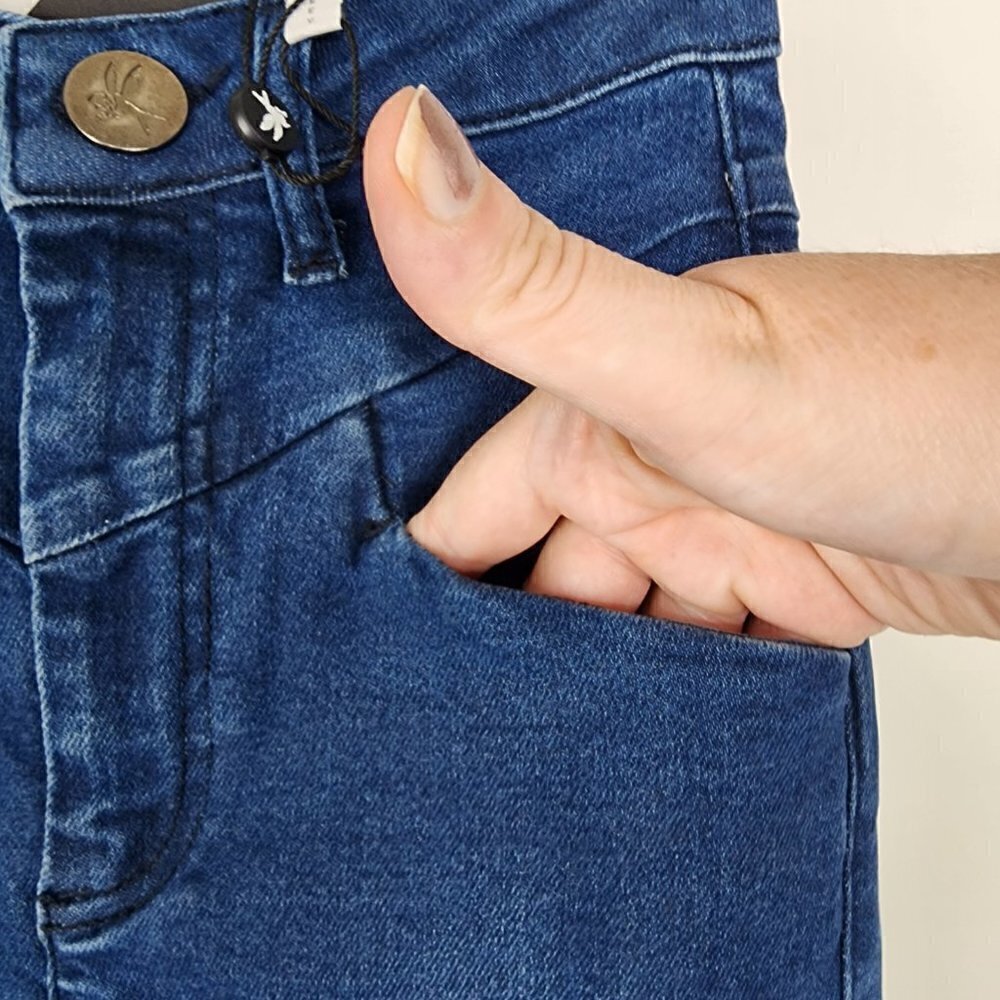 NWT One Teaspoon Preachers High Waist Organic Cotton Snap Cuff Jean Indigo Sz 24 - Picture 10 of 15